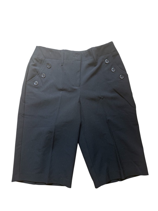 Jessica Pants - Vintage Jessica Black Bermuda Shorts with Button Detail Made In Canada